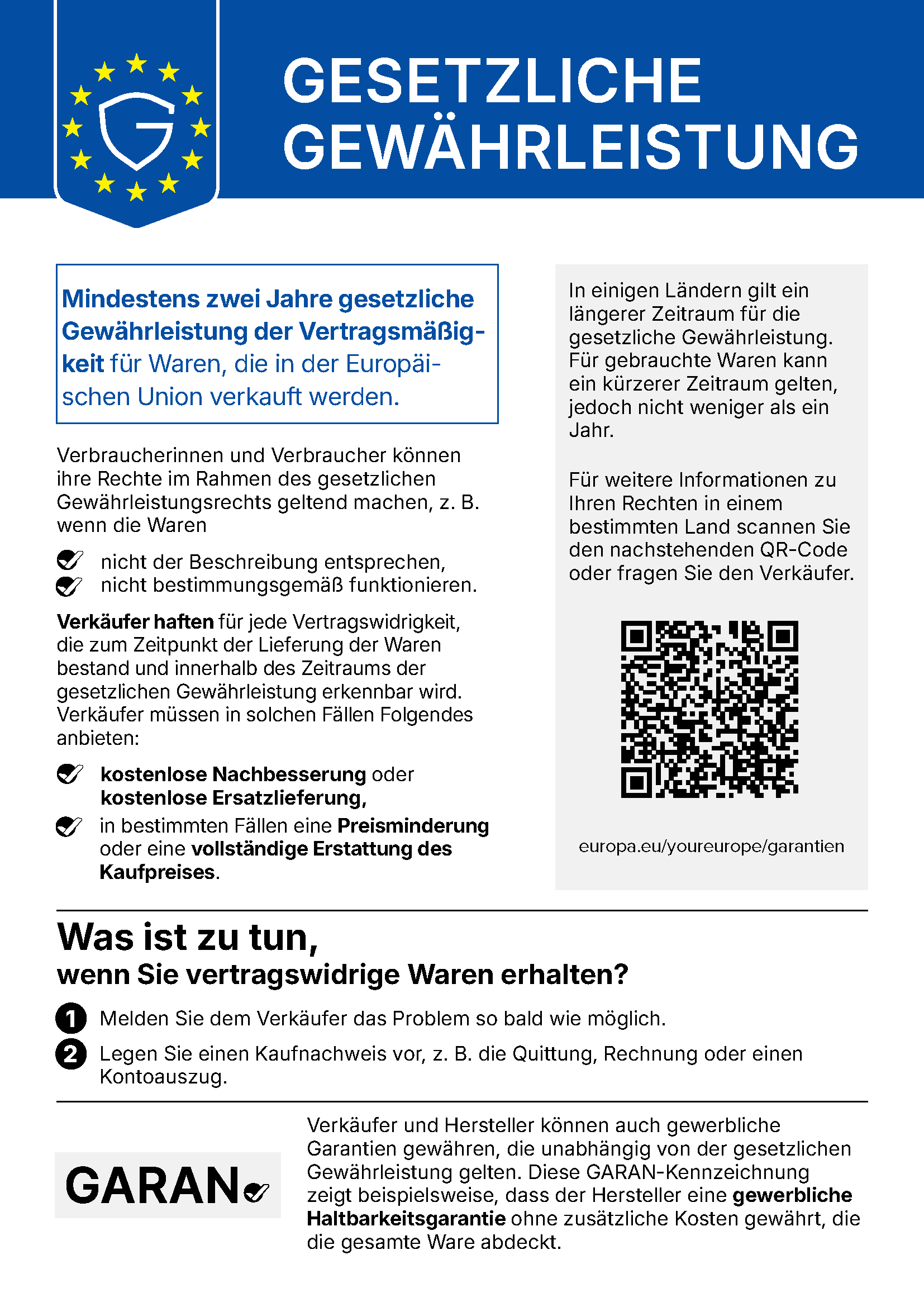 Gesetzliche Gewährleistungsrechte